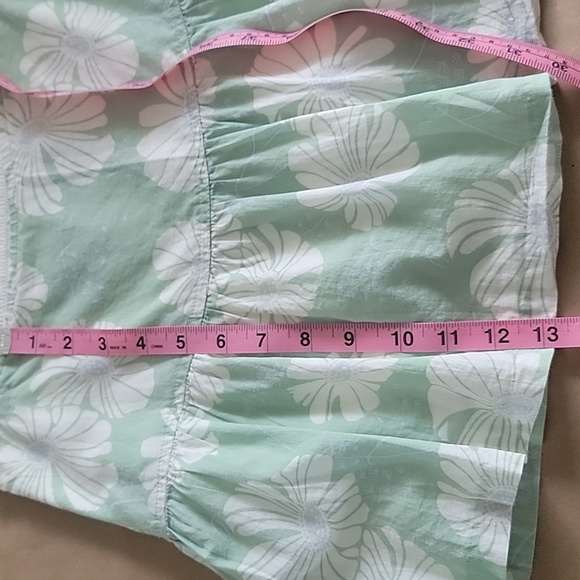 American Eagle Size 4 Pistachio / Mint Green with Ivory Flowers Micro Mini Skirt - Picture 5 of 7